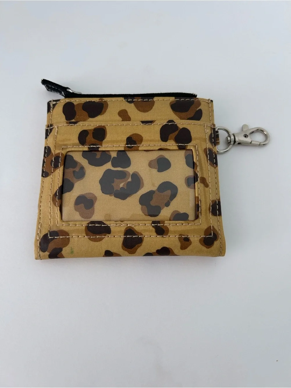 Scout Leopard Print Zip Key & Card Holder - Tan, Brown